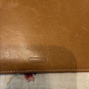 Coach Brown Leather Men's checkbook cover/Wallet